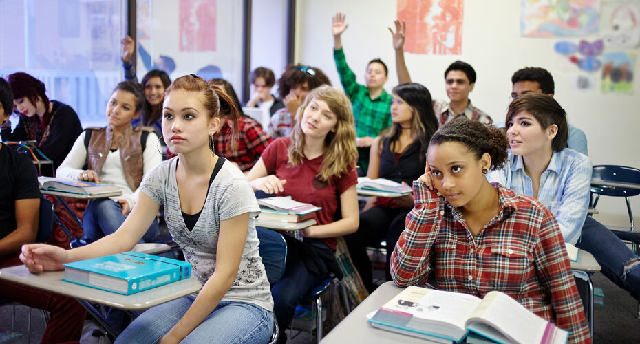 Group of school/college students in a class