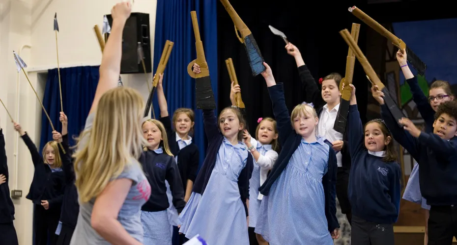 Children dancing on stage